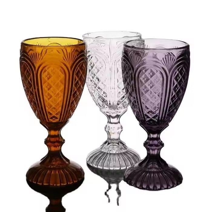 Drinkware glassware colored painted types of wine glasses patterns