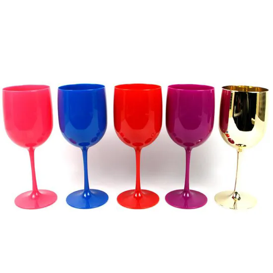 BPA Free Reusable Unbreakable Elegant Wine Goblet 480ml White Plastic Wine Glass