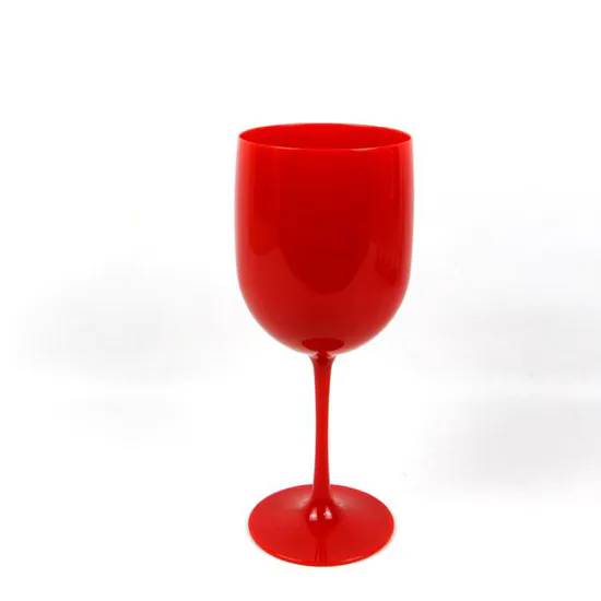 BPA Free Reusable Unbreakable Elegant Wine Goblet 480ml White Plastic Wine Glass