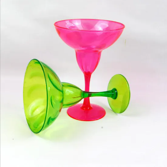 Customize Colored 16oz Unbreakable PS Cocktail Glass Cup Plastic Margarita Glass