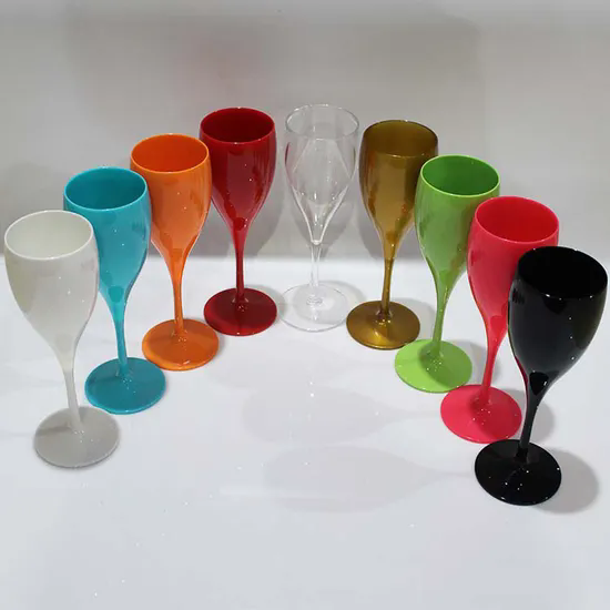 Wholesale Custom Logo 5oz Acrylic Goblet PS Champagne Glass with Long Stem