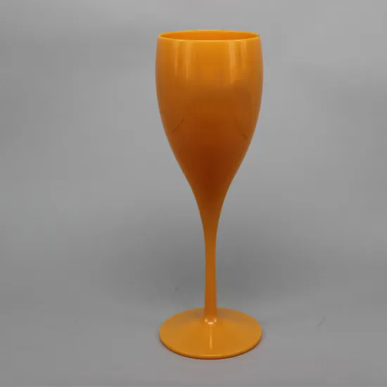 Wholesale Custom Logo 5oz Acrylic Goblet PS Champagne Glass with Long Stem