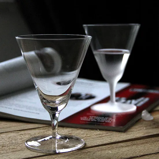 High Quality Japanese Style Frosted Goblet Glass Whiskey Drinking Goblet Glass Water Goblet