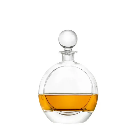 Factory Wholesale Luxury Crystal Glass Round Whiskey Decanter Set for Custom Logo with Whiskey Glasses Set