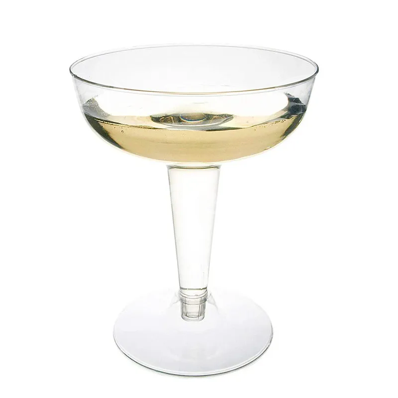 BPA Free Plastic Glass Clear Reusable Coupe Cocktail Glasses Party Tableware 130ml Champagne Glasses