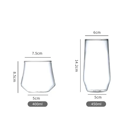 Eco Friendly Products 2024 Handmade High Borosilicate Glass Tea Cup Clear Ice Coffee Mugs Glass for Gifts Custom Logo