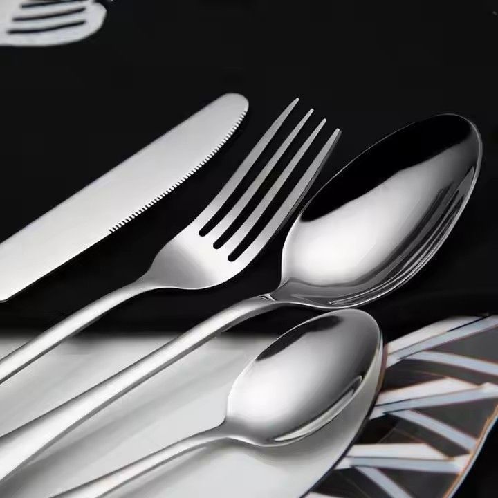 Home wedding party gold titanium cuttlery set silver spoon knife fork set stainless steel cutlery