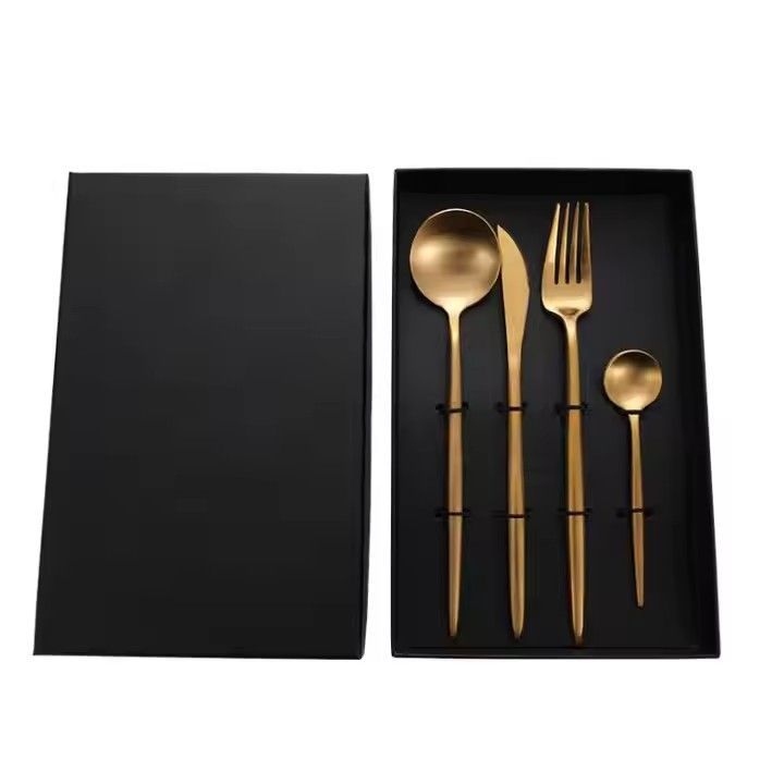 Cutlery Set Gold 304 Stainless Steel Cutery High Quality Wedding Dining Room a Grade Flatware Sets Custom Size or Color Support