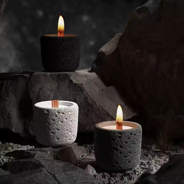 Nordic creative cement aromatherapy mini candle jar concrete candle empty cup soy wax container