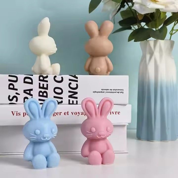 Handmade violent bear aroma candle scented birthday gift cartoon bear bunny rabbit shape candles