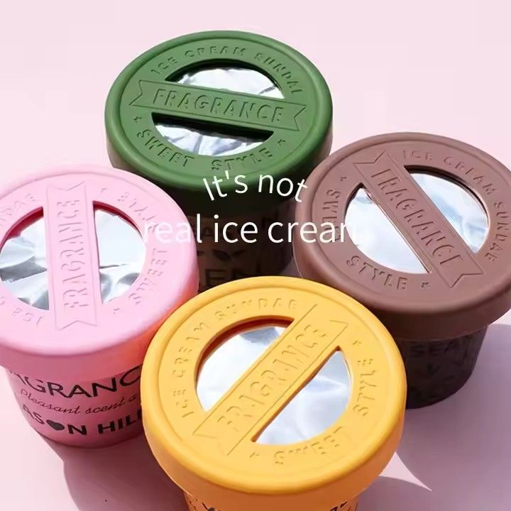 Custom air freshener aroma ice cream fire-free aromatherapy household bathroom air freshing car solid balm fragrance aroma