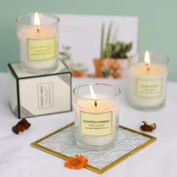 Home decoration custom new arrivals soy wax aroma candles wedding gifts glass jar scented candle