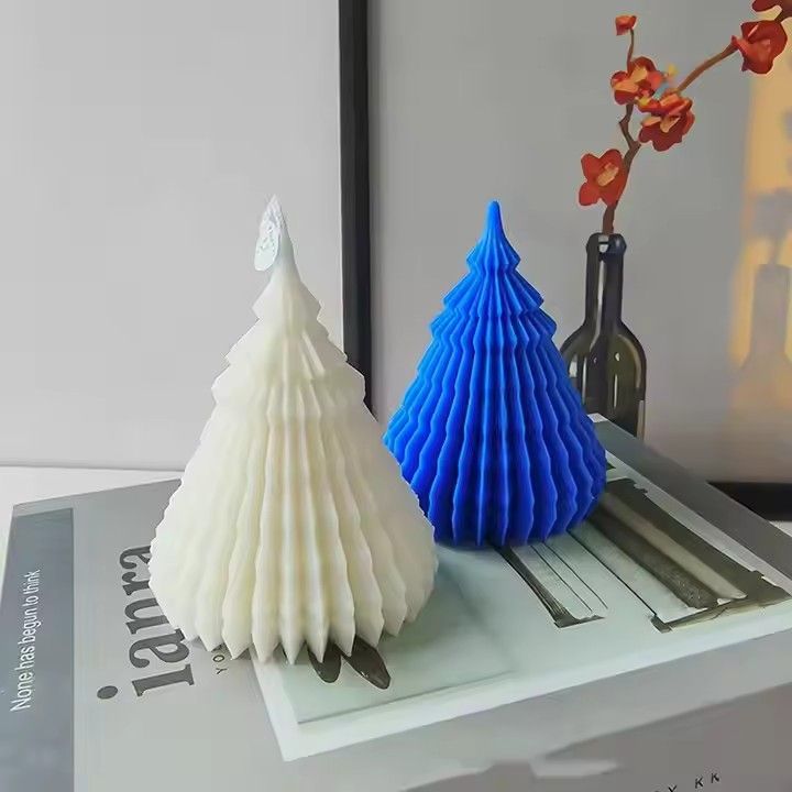 Luxe origami christmas tree scented candles home decor handmade scented christmas tree candle