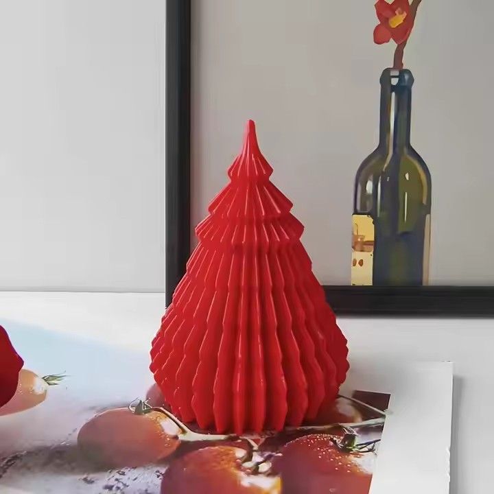 Luxe origami christmas tree scented candles home decor handmade scented christmas tree candle