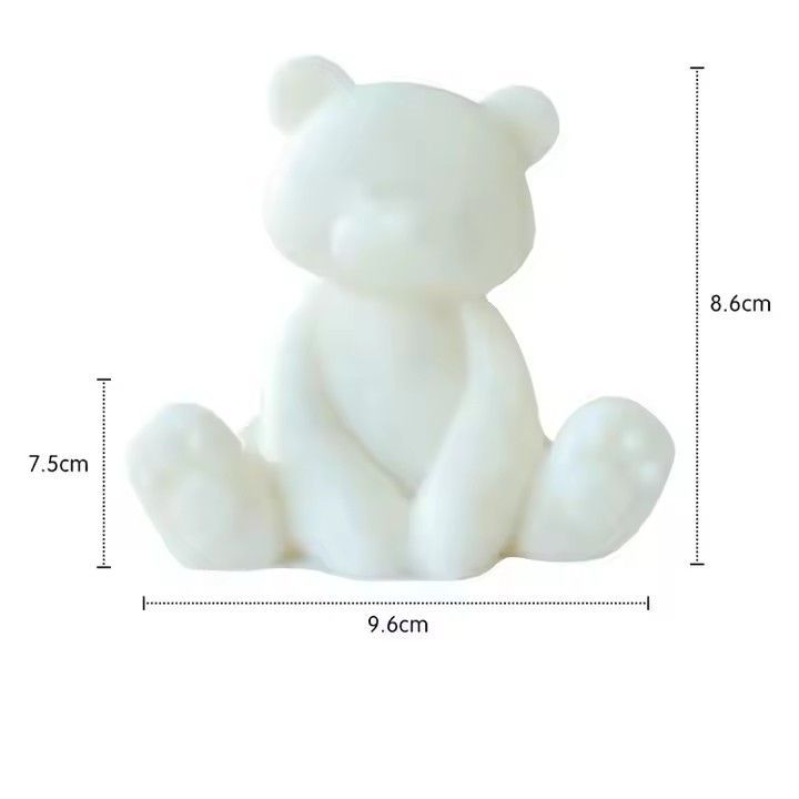 Lovely sitting bear aroma candle paraffin white beeswax handmade high quality scented candle for decoration gift