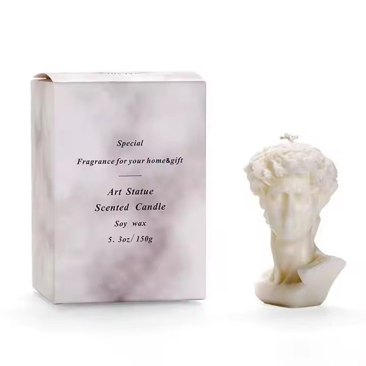 Greek art soy blend wax candle portrait modeling Christmas sculpture scented candle