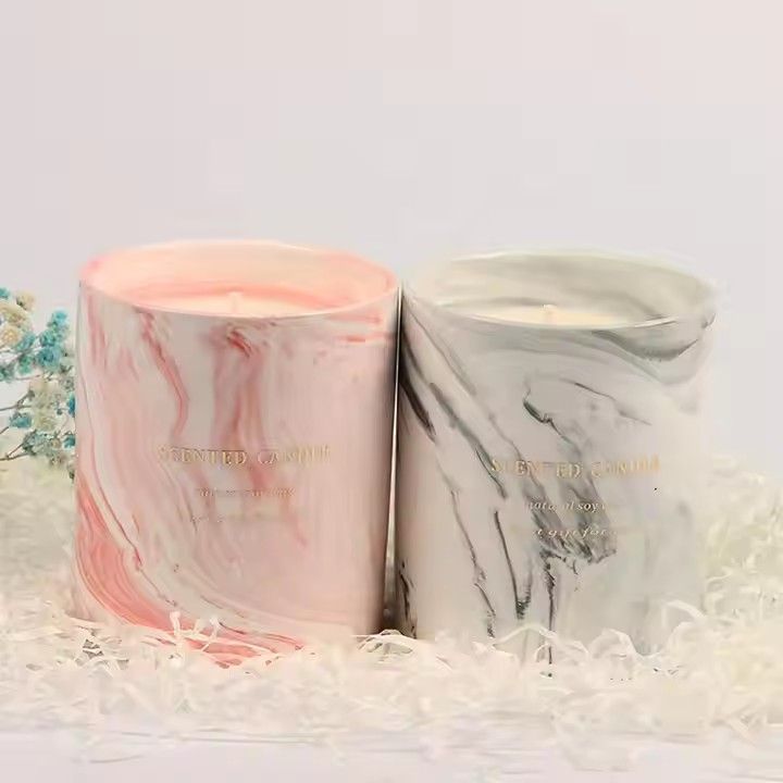 Nordic marble ceramic mug burning scented candles fresh natural edible soy wax candle