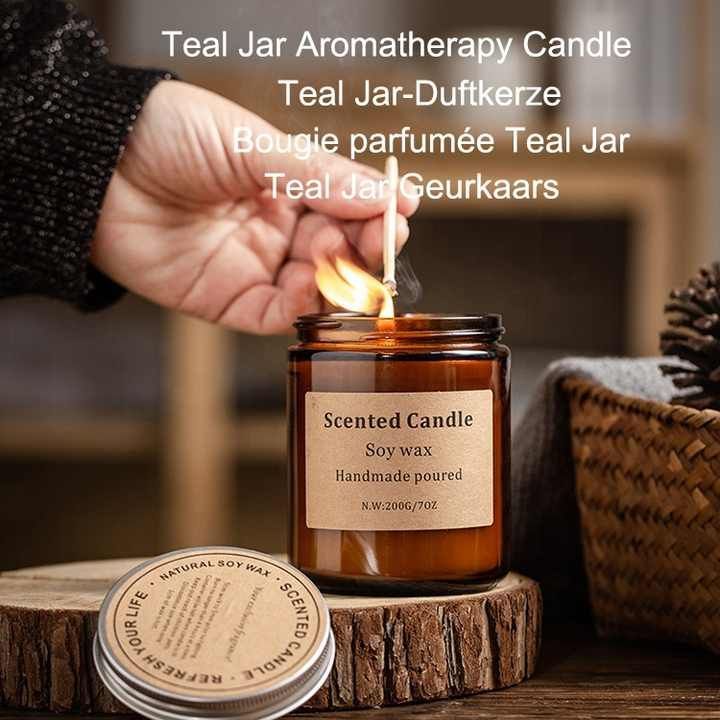 Home bath gift teal jar 7 oz lavender eucalyptus aromatherapy wholesale scented candle