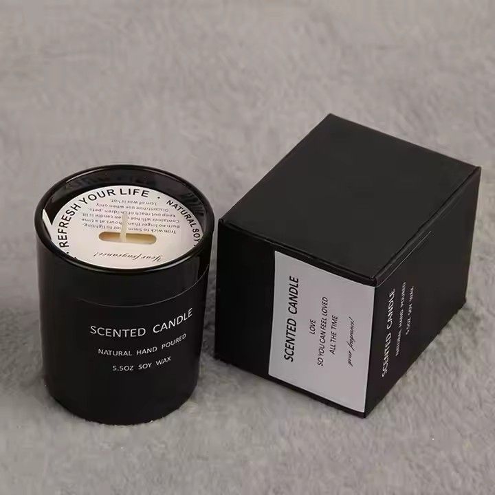 Soy candles gifts aromatherapy candles with black glass 7oz home scented oud candles