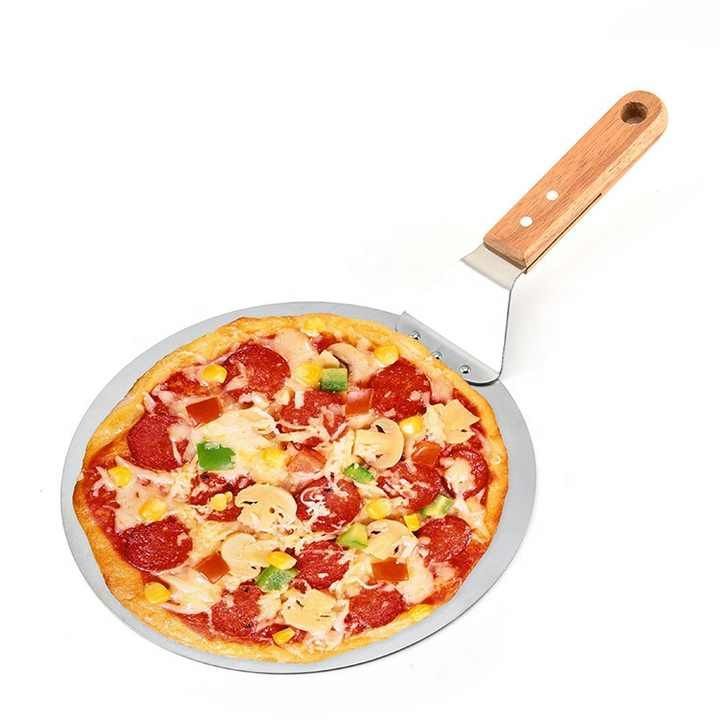 Bakeware tools shovel oven stainless steel pizza spatula wooden handle pizza peel