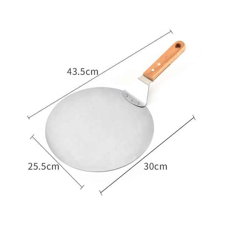 Bakeware tools shovel oven stainless steel pizza spatula wooden handle pizza peel