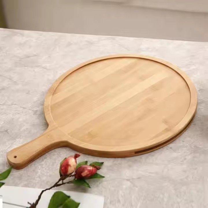 Japanese wholesale custom tray round printed wooden pizza serving trays