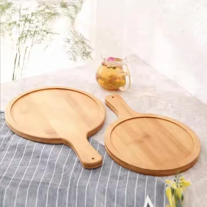 Japanese wholesale custom tray round printed wooden pizza serving trays