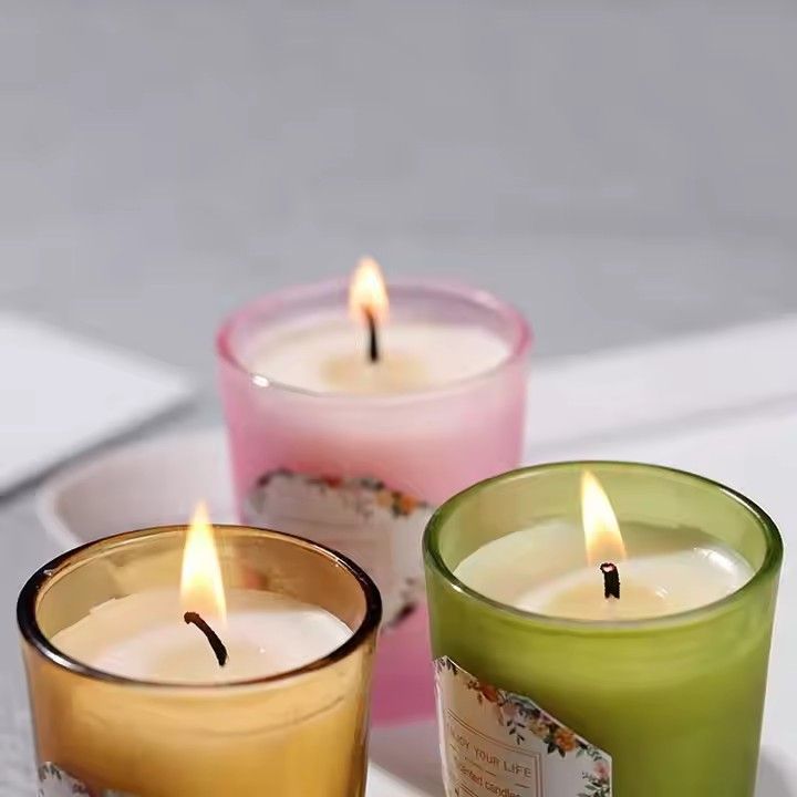 Smokeless aromatic soy wax glass scented candle customize aromatherapy candles