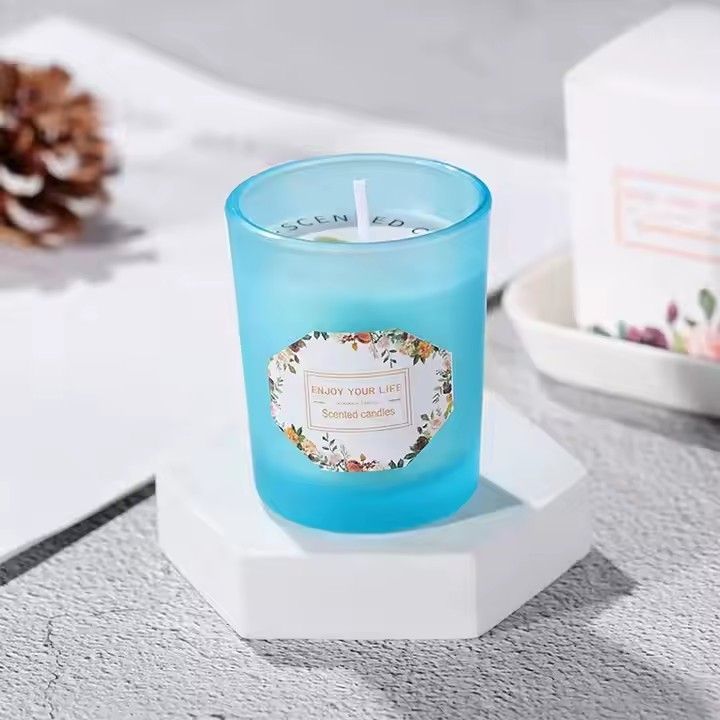 Smokeless aromatic soy wax glass scented candle customize aromatherapy candles