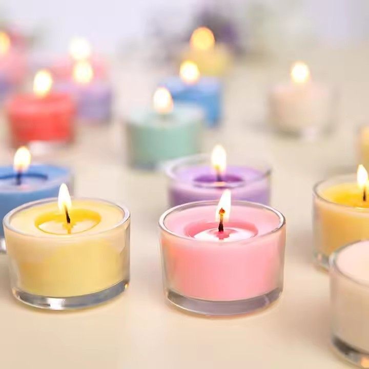 Scented glass Valentine's Day candle smokeless paraffin tea candles romantic small aromatic candles