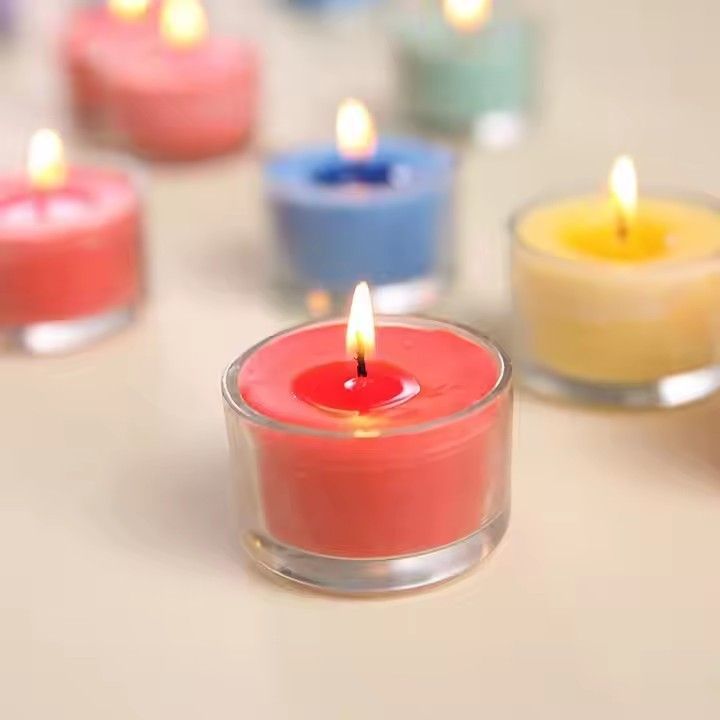 Scented glass Valentine's Day candle smokeless paraffin tea candles romantic small aromatic candles