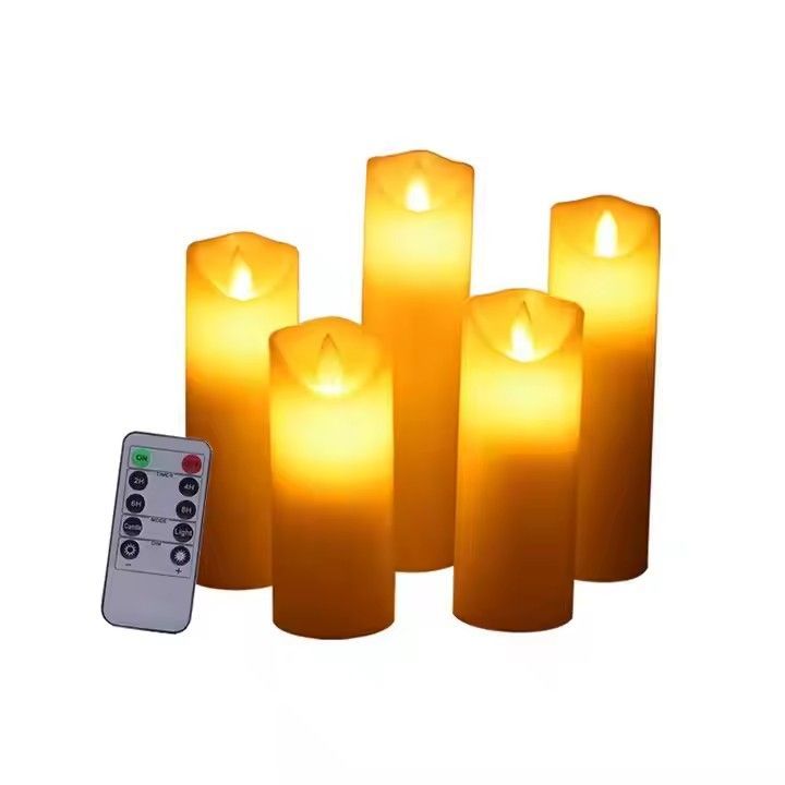 Flameless candles set of 5 warm light flickering candles remote control led candle light