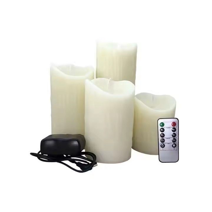 USB rechargeable candle set home decor flickering flames pillar led candles with remote control and timer