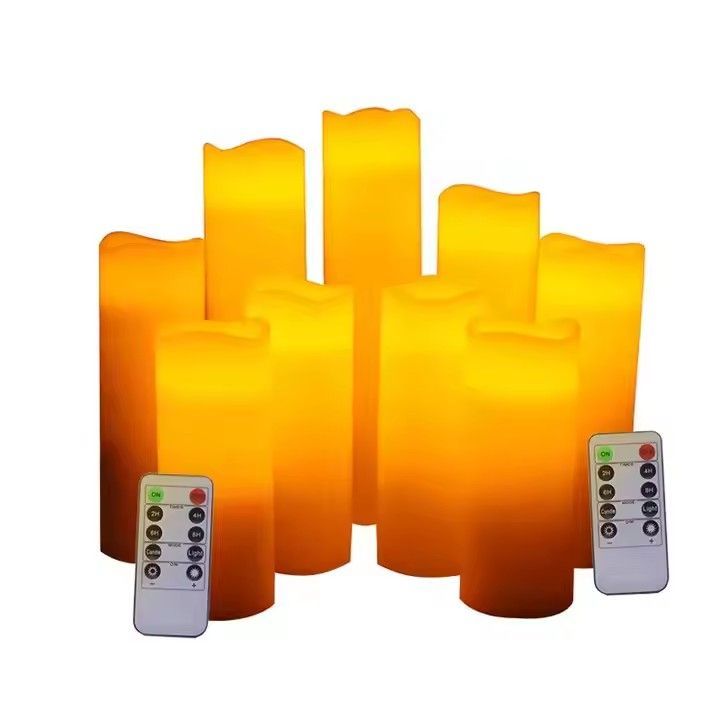 Led candle holders romantic wedding birthday party remote control flame pillar led flickering candles