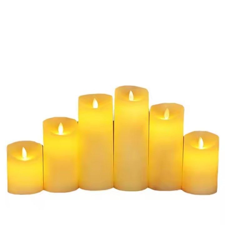 Romantic home christmas decoration flameless pillar candles rechargeable led tea light candle with battery