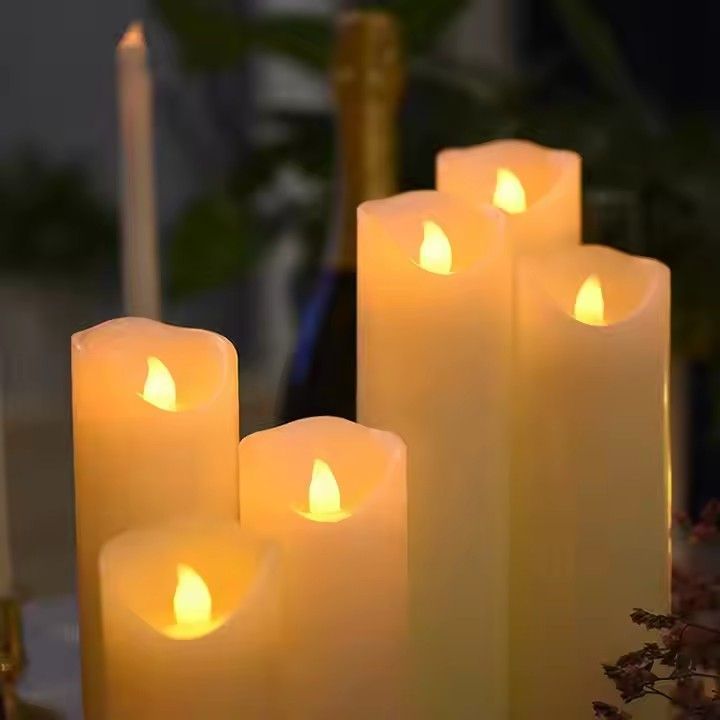 Bar wedding moving led pillar candles indoor outdoor battery operated flameless flickering led candle