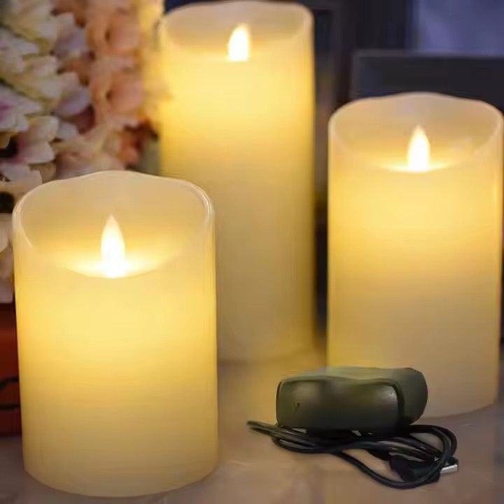 Romantic weddings bar party rechargeable tea light candle led flameless candles with remote control