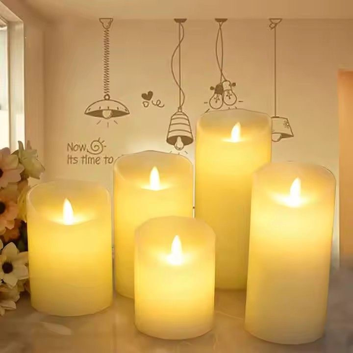 Bar wedding restaurant battery electronic candles light set plastic flameless led candles with remote control