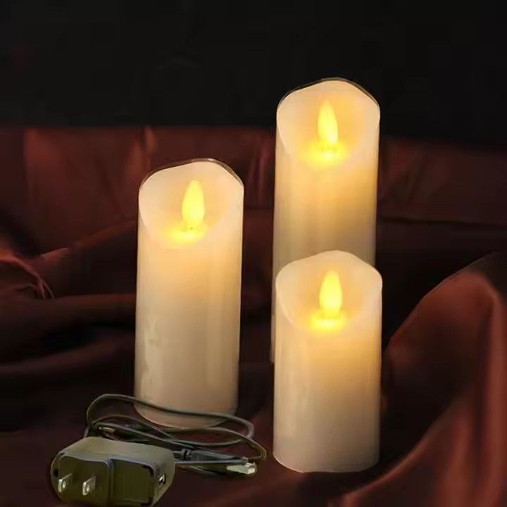 Home party wedding christmas decoration paraffin wax candle light led flameless pillar candles