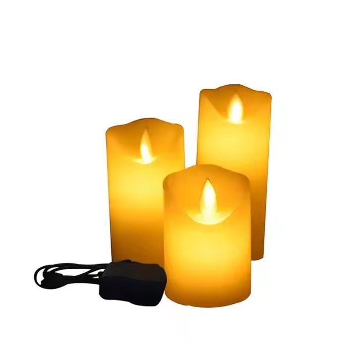 Home party wedding christmas decoration paraffin wax candle light led flameless pillar candles