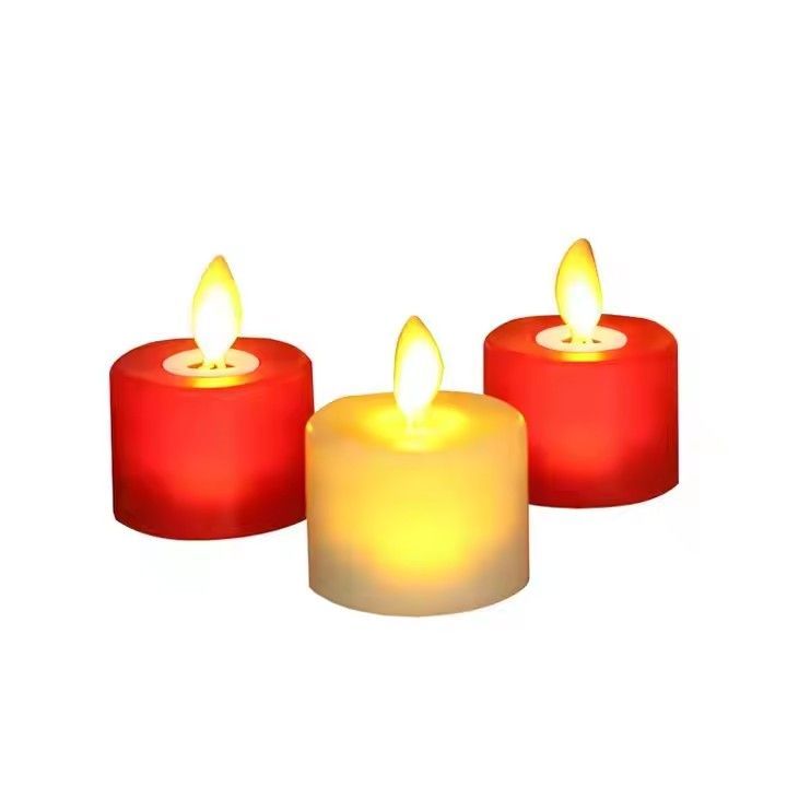 Wedding table home decor white red flameless tea light candle led small electric candles for christmas