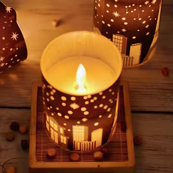 Electric candles romantic holiday wedding decor 10 key remote control city starry sky led candles