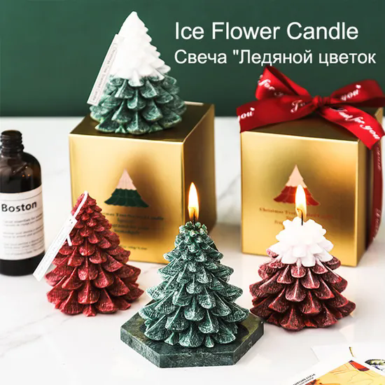 Christmas Decor Home Party Ice Wax Aromatic Candles Unisex Christmas Tree Scented Candle