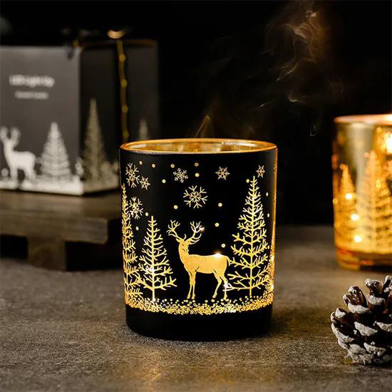 Holiday Birthday Gift Atmosphere Candle Aromatic LED Light up Christmas Scented Candles