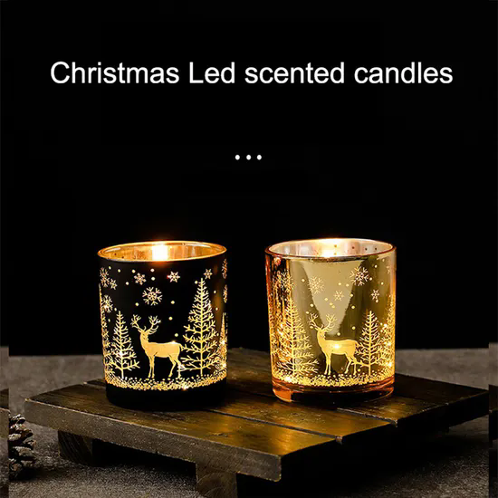 Holiday Birthday Gift Atmosphere Candle Aromatic LED Light up Christmas Scented Candles