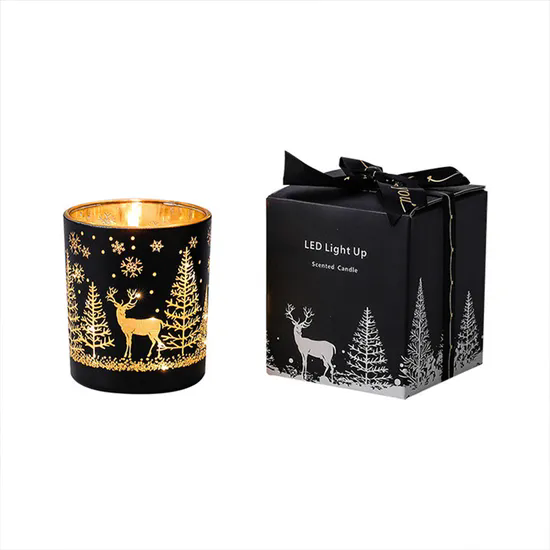 Holiday Birthday Gift Atmosphere Candle Aromatic LED Light up Christmas Scented Candles