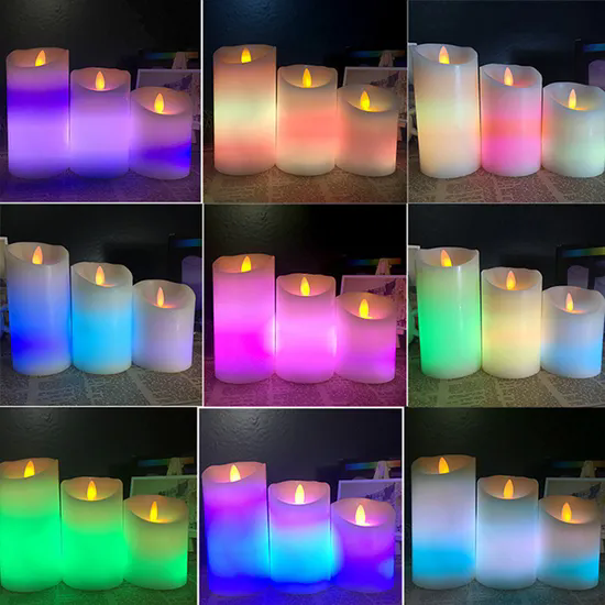 Remote Control LED Color Changing Candles Light Wedding Home Decor Battery Powered LED Candles