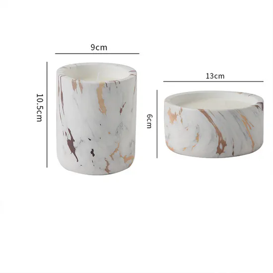 Scandinavian Round Simulation Marbled Wood Grain Candle Cup Aromatherapy Ceramic Wax Candle Cup