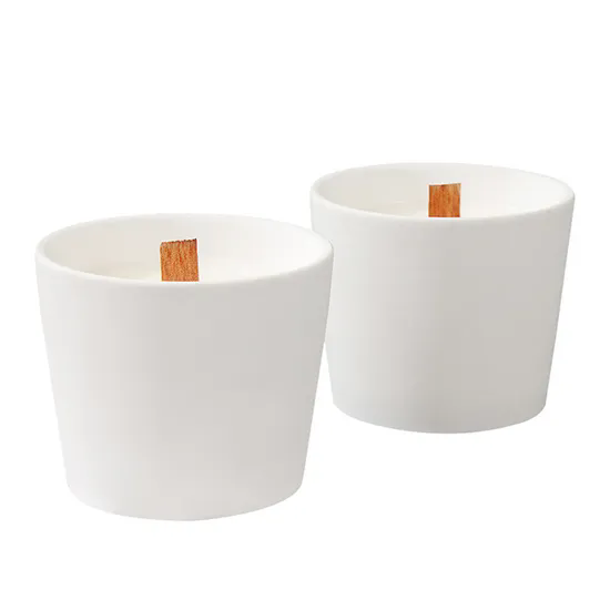 European Wholesale Custom Wood Core Relief Ceramic Candle Cup Scented Candle Jar