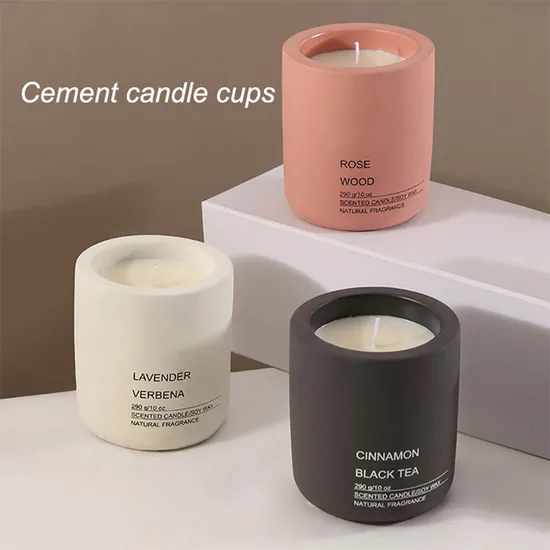 Nordic Gifts Scented Candle Vessels Cement Concrete Candle Jar Concrete Jars for Candles